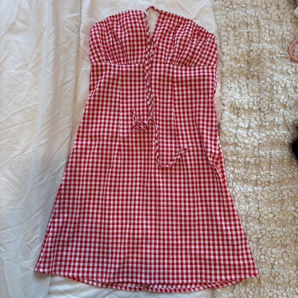 Dresses & Skirts - Red and White Gingham Strapless Sundress